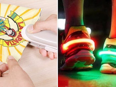 Benvo Shoe Clip-On Lights and a mempedont Mini Bag Sealer side by side