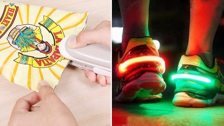 Benvo Shoe Clip-On Lights and a mempedont Mini Bag Sealer side by side