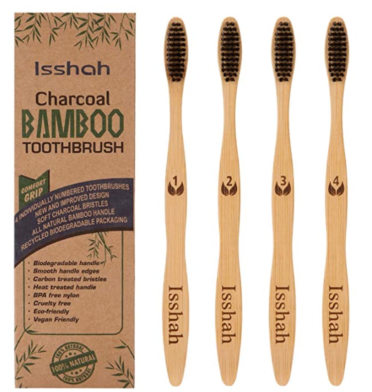 Isshah Bamboo Charcoal Toothbrushes (4-Pack)