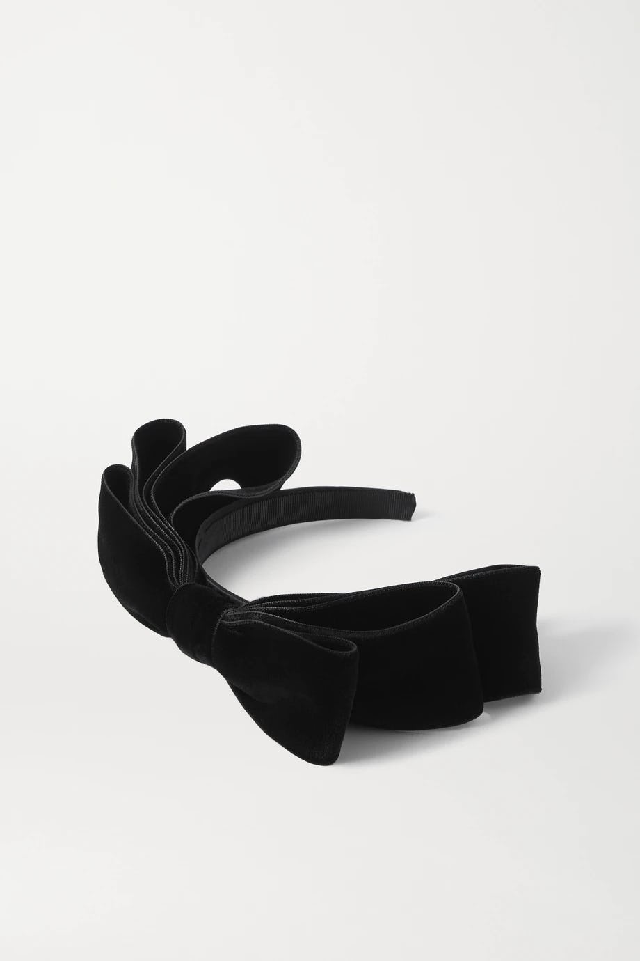 Jennifer Behr Katya Bow-Embellished Velvet Headband