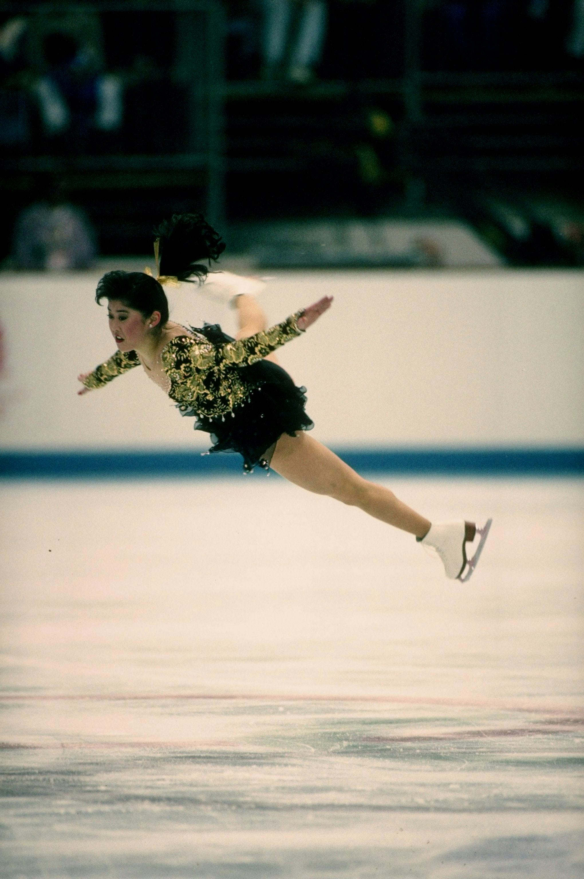 Kristi Yamaguchi at the Olympics in 1992. 
