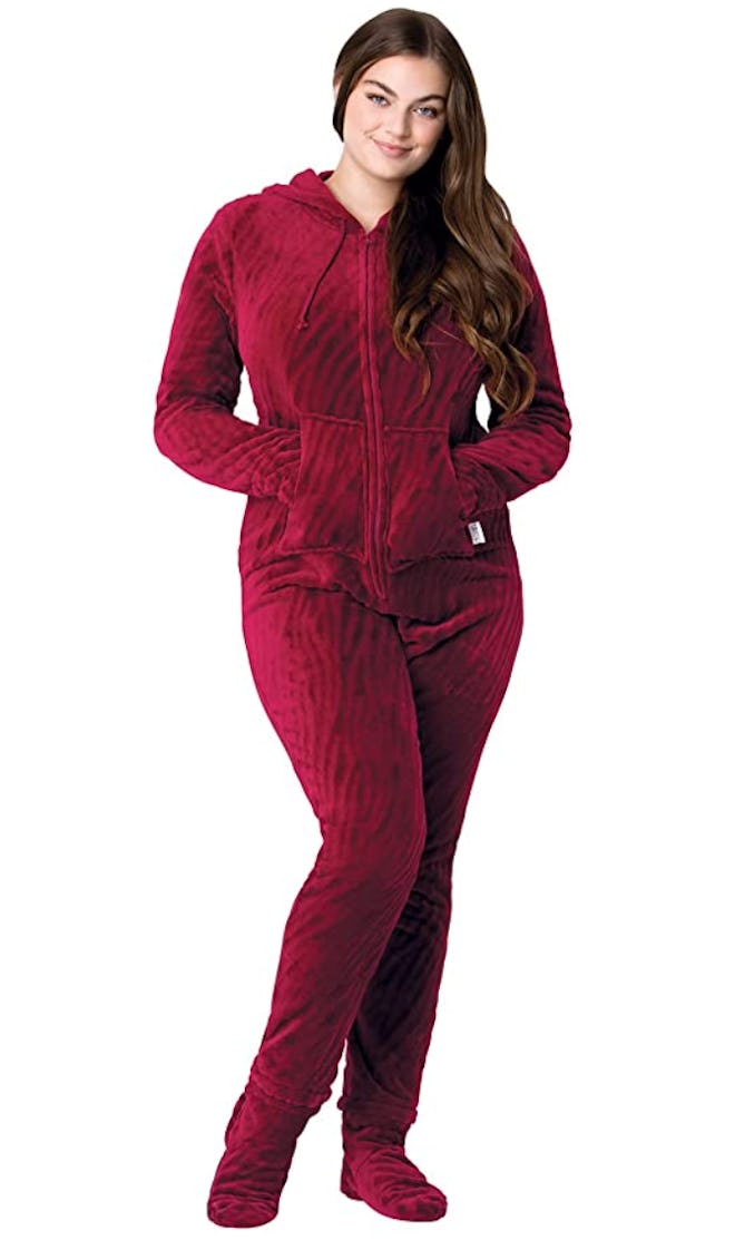 PajamaGram Fleece Footed Hoodie Onesie