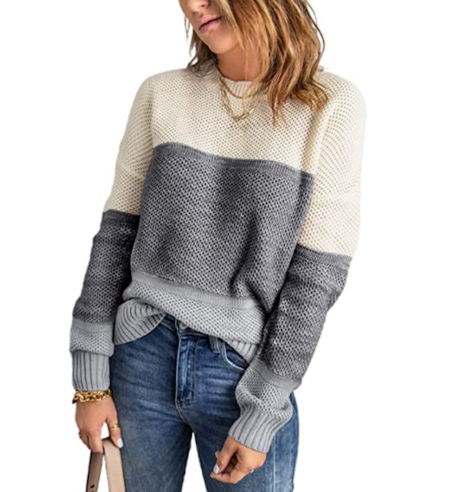 Lovezesent Striped Color Block Sweater 