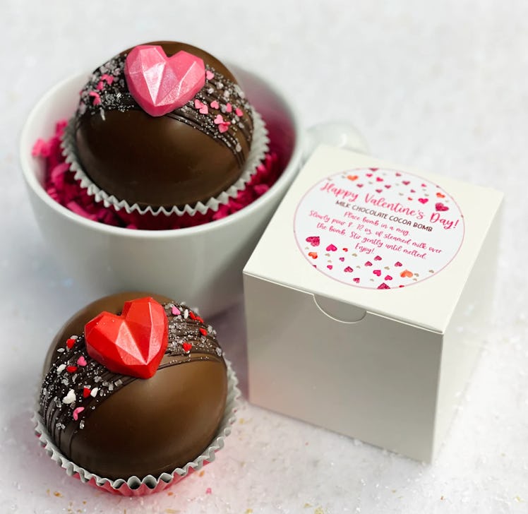 Valentine Heart Milk Chocolate Hot Cocoa Bomb
