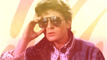 Michael J. Fox wearing sunglasses in Back to the Future