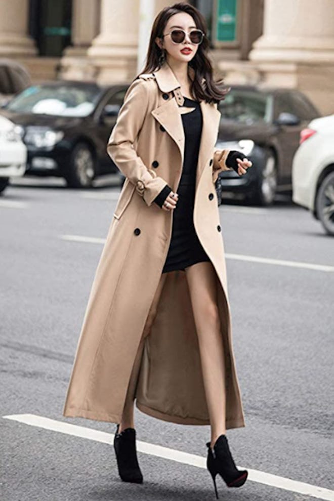 ebossy Double Breasted Duster Trench Coat