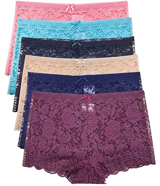Barbra&rsquo;s Lace Boyshort Panties (6-Pack)