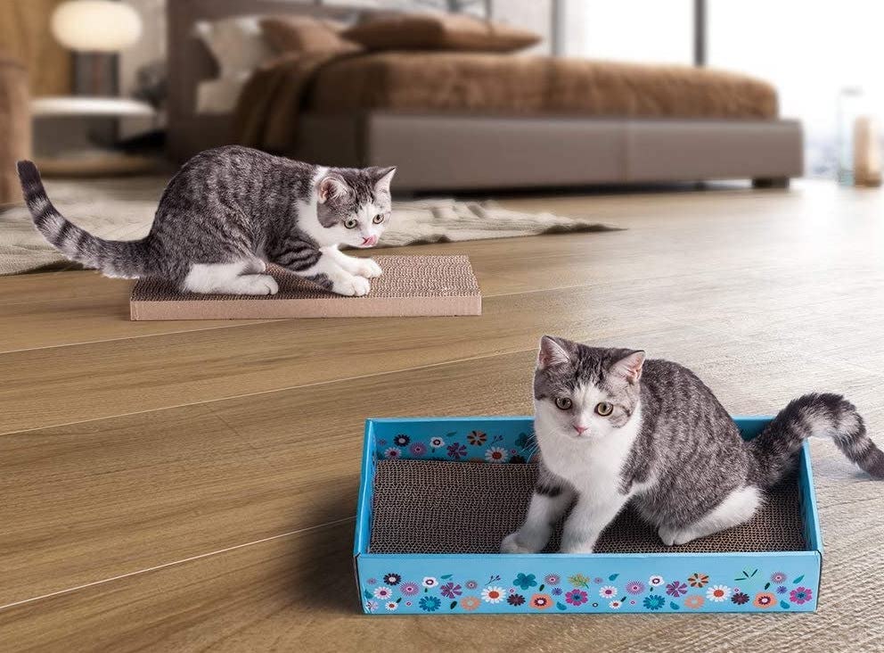 WellQ  Corrugated Cat Scratcher Cardboard (3-Pack)