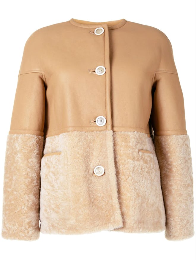 Panelled Shearling Jacket