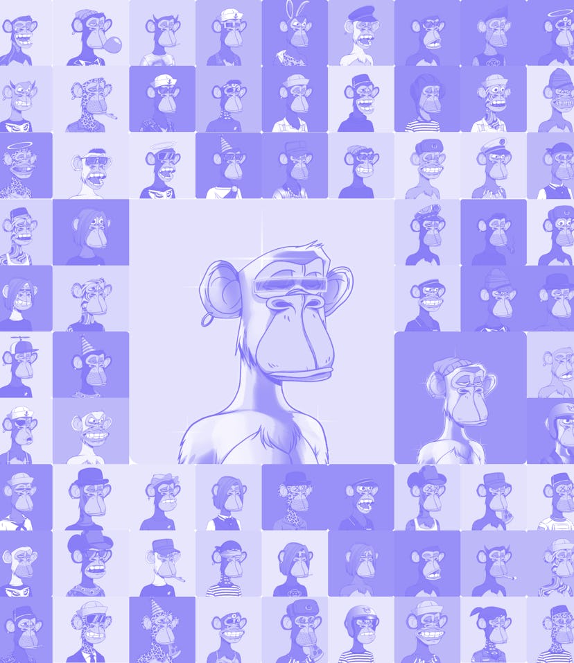 Collage of apes offered by Sotheby's