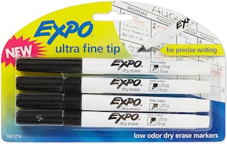 EXPO Ultra Fine Tip Dry Erase Markers, Black (4-Pack)