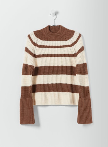 Who What Wear Collection brown stripe sweater.