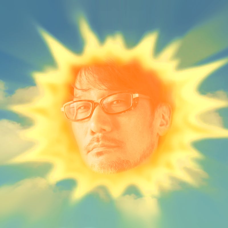 A Kojima illustration as the sun from the teletubbies