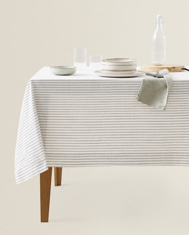 Cotton Striped Tablecloth