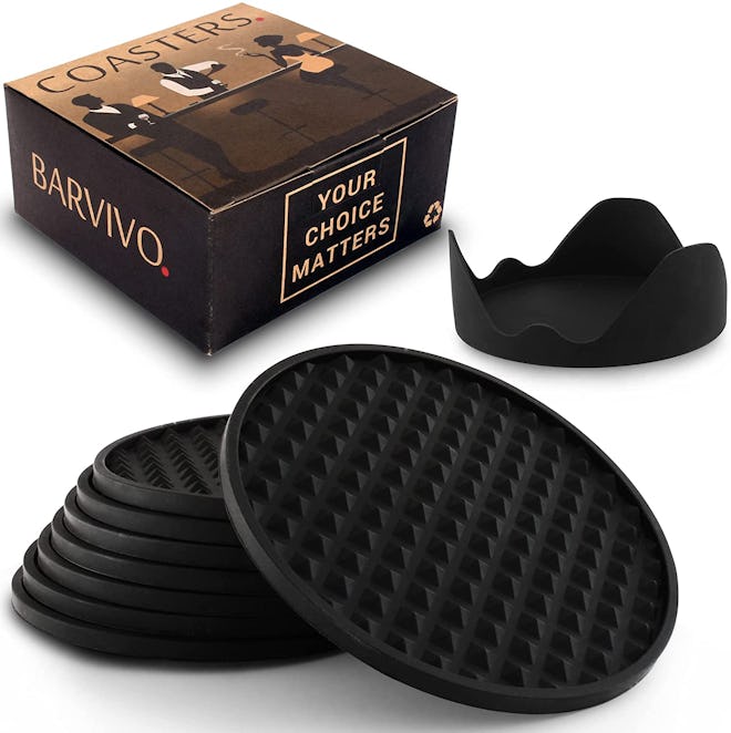 Barvivo Drink Coasters Set of 8 with Holder