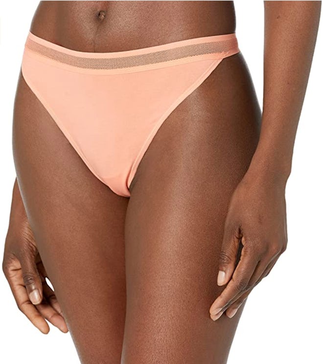 Mae Sporty Cotton and Mesh Thong Underwear (3-Pack)