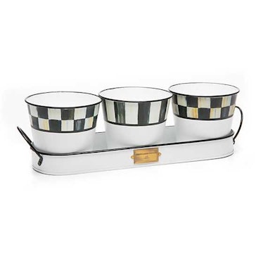 Spectator Galvanized Herb Pots with Tray - Set of 3
