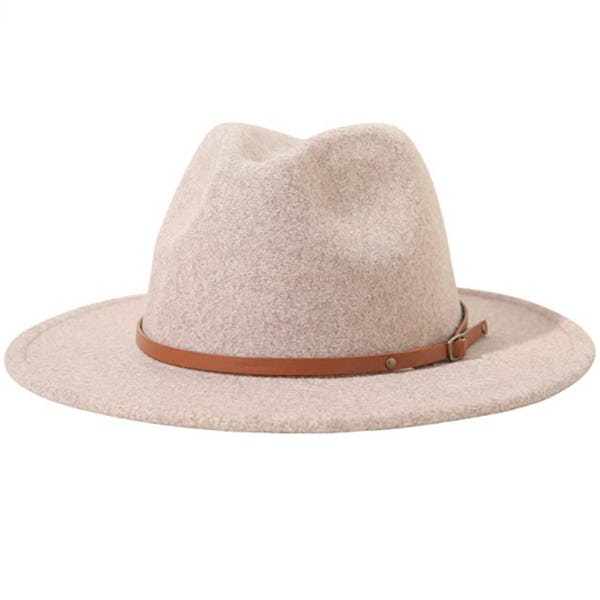Lanzom Felt Wide-Brim Hat