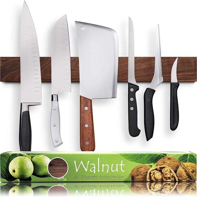 HMmagnets Walnut Wood Magnetic Knife Strip 