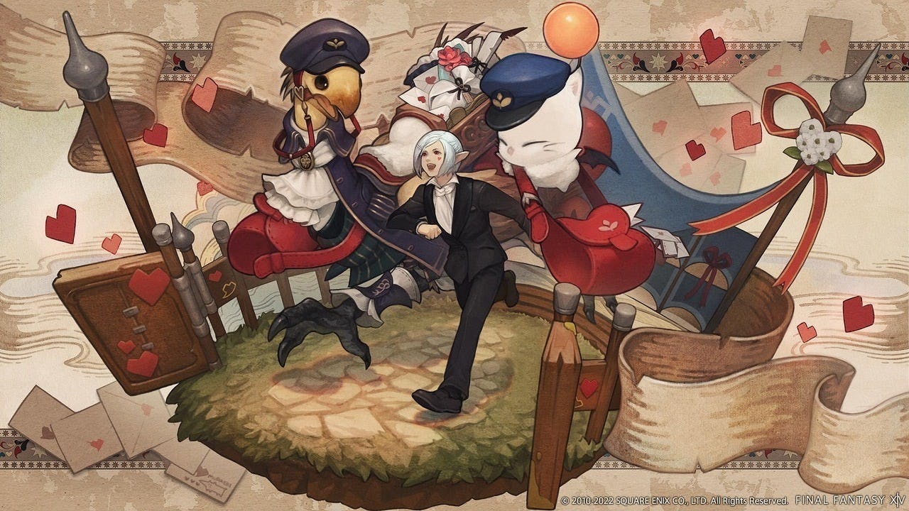 splash art for Final Fantasy XIV Valentione's Day 2022