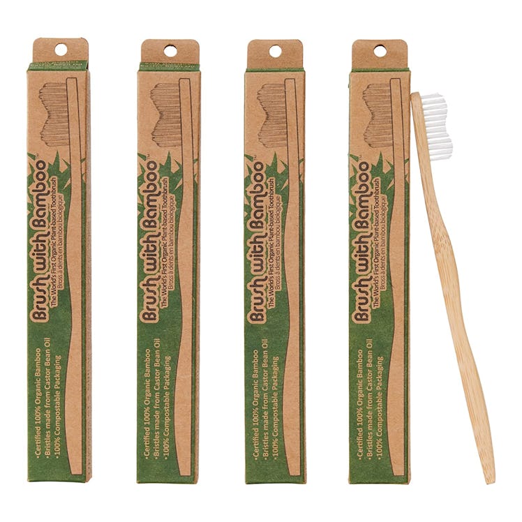 Brush with Bamboo Toothbrush (4-Pack)