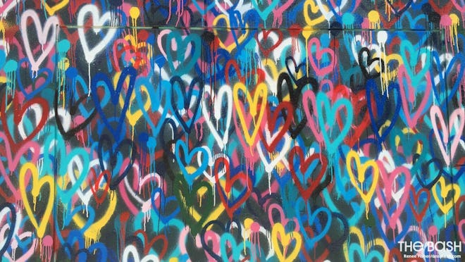 valentine's day zoom background Graffiti Heart Background