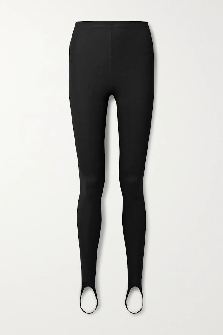 LESET black stirrup leggings.