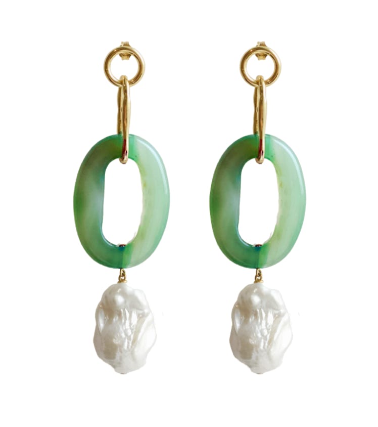 Serendipitous Project Jewelry's Monstera Earrings. 