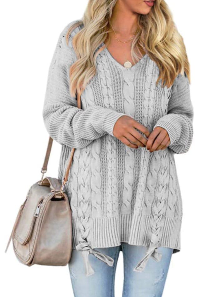 Yskkt Cable Knit V Neck