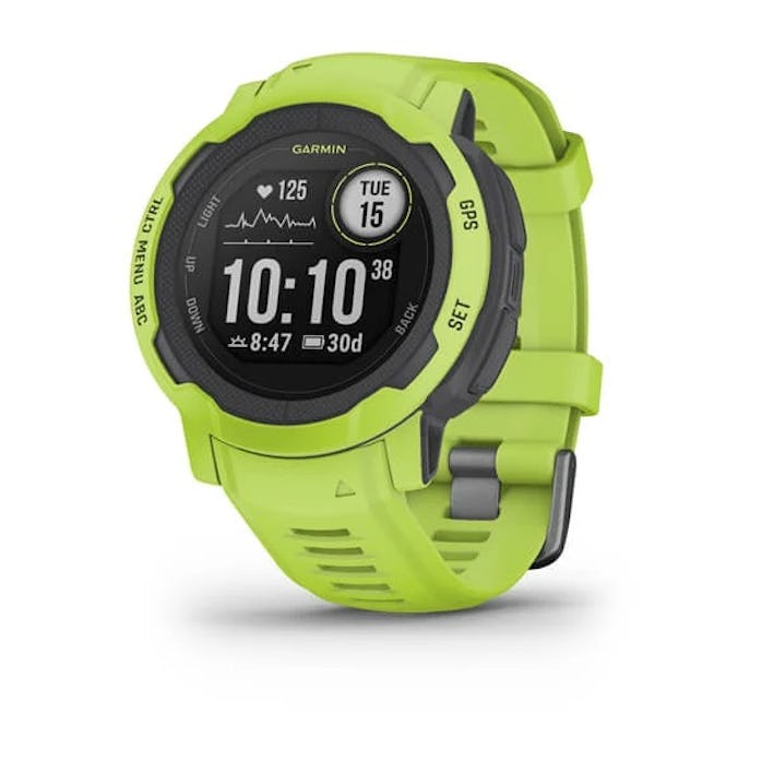 Garmin's Instinct 2 in lime green.