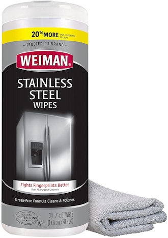 Weiman Stainless Steel Wipes and Large Microfiber Cloth
