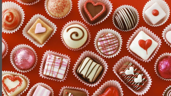 valentine;s day zoom background chocolates
