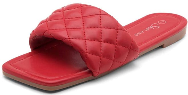 Shoe Land Quilted Flat Sandals