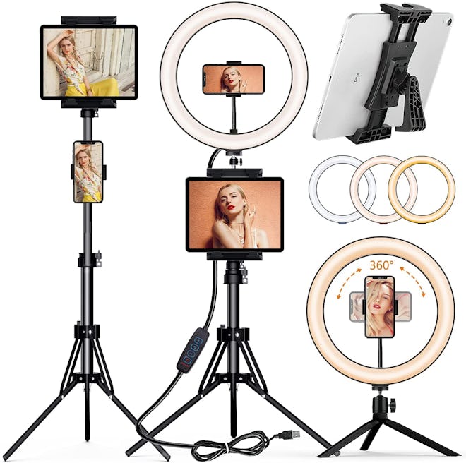 Peyou 12-Inch Ring Light With Tripod Stand and Tablet Holder