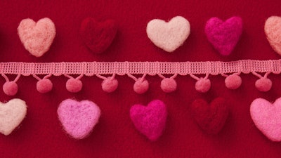 valentine's day zoom background, heart garland