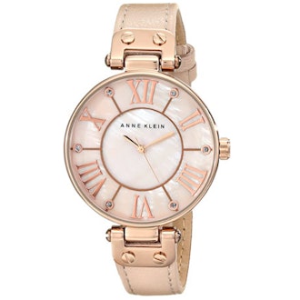 Anne Klein Rose Gold-Tone Watch with Leather Band