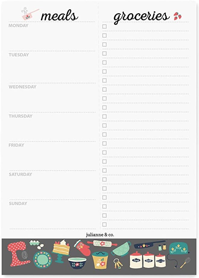 Julianne & Co. Weekly Magnetic Meal Planner Notepad