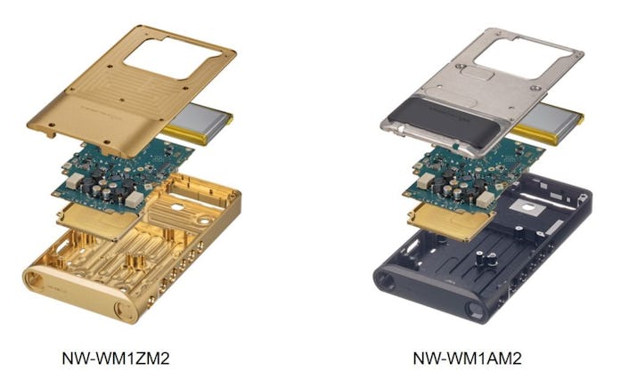 Internals of Sony's NW-WM1ZM2 and  NW-WM1AM2.