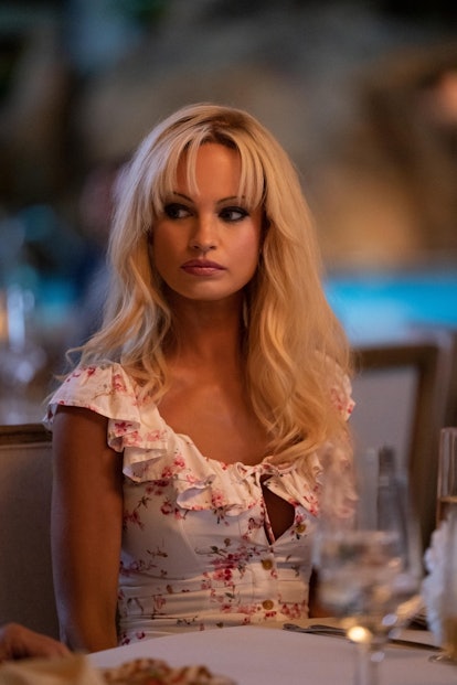 Lily James as Pamela Anderson on 'Pam & Tommy.'