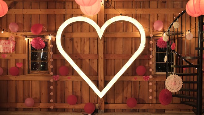 valentine's day background: Valentine's Day Barn Party Background