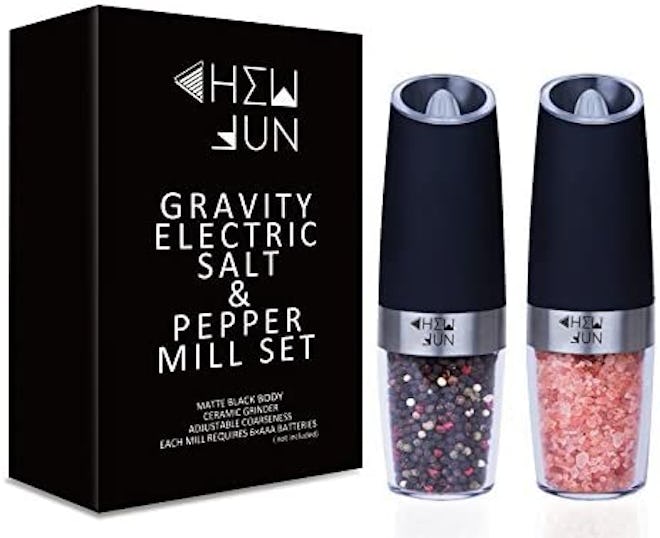 CHEW FUN Electric Gravity Salt and Pepper Grinder Set 