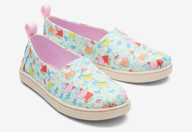 The TOMS X Peppa Pig Youth Alpargata shoes are available to order on the TOMS website.