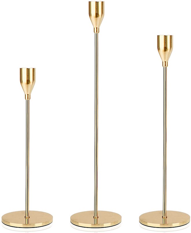 DEVI Gold Candlestick Holders