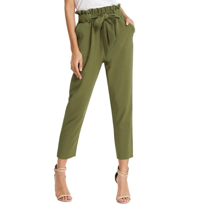 GRACE KARIN Cropped Paper Bag Waist Pants 