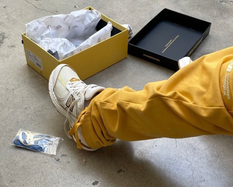 Joe Freshgoods New Balance 2002r yellow sneaker