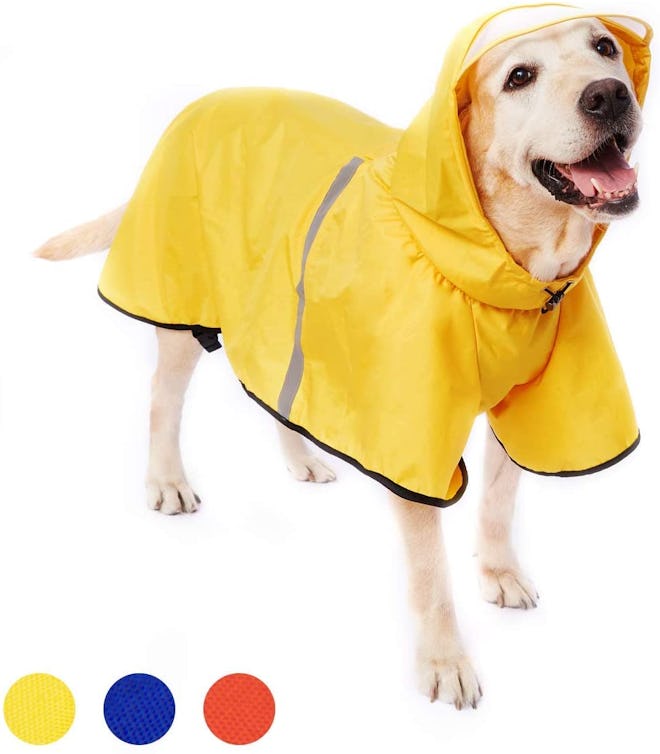 Dociote Dog Raincoat with Adjustable Belly Strap