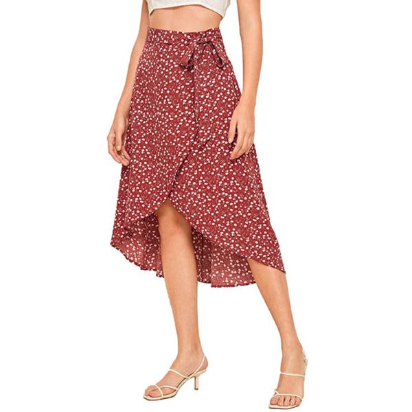 SheIn Wrap Split Midi Skirt