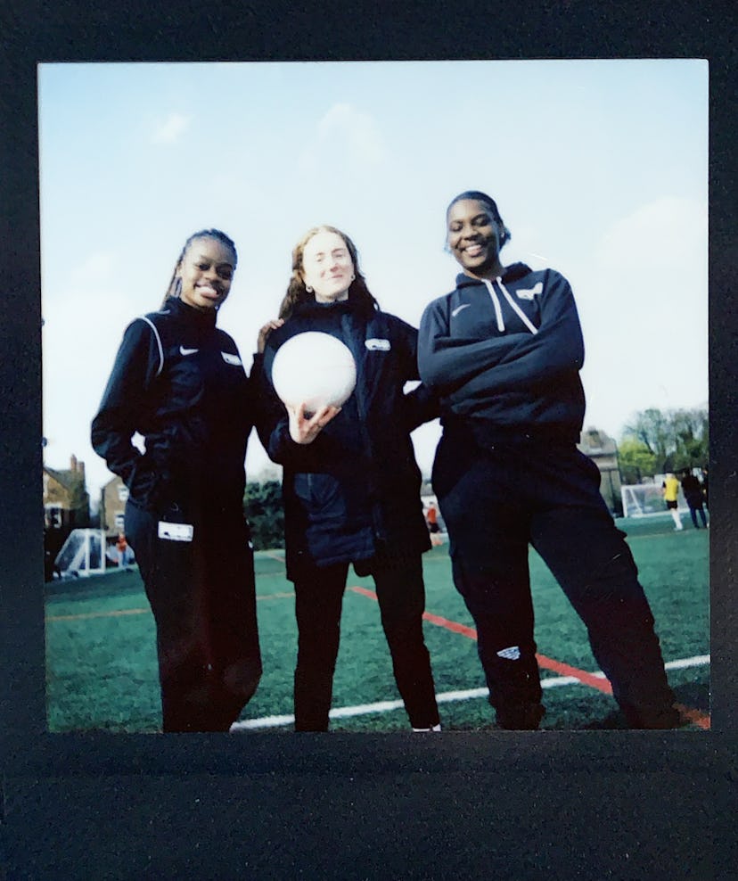 Halle, Ceylon Hickman and Debra Nelson of Football Beyond Borders 