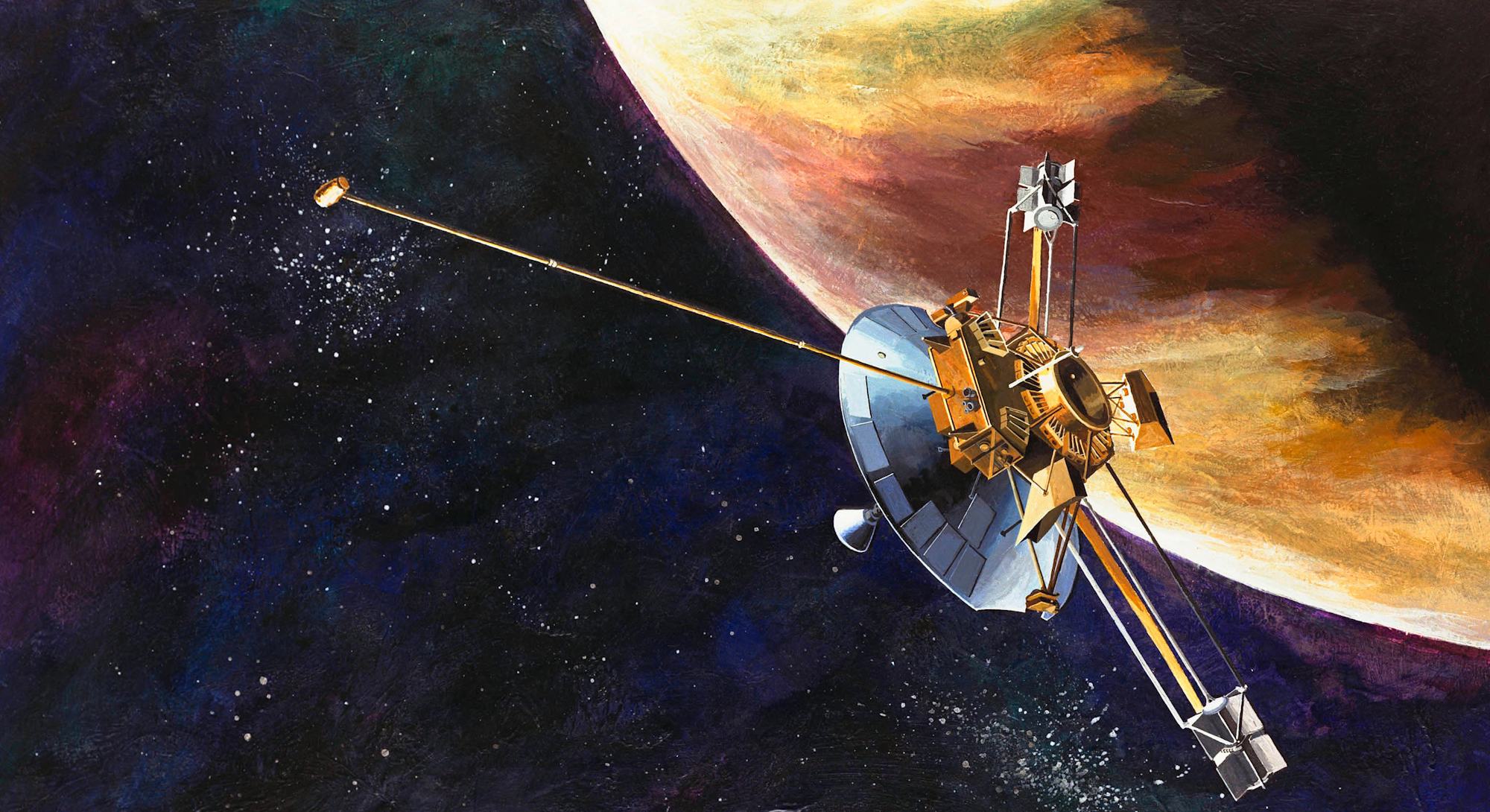 Pioneer mission artist drawing