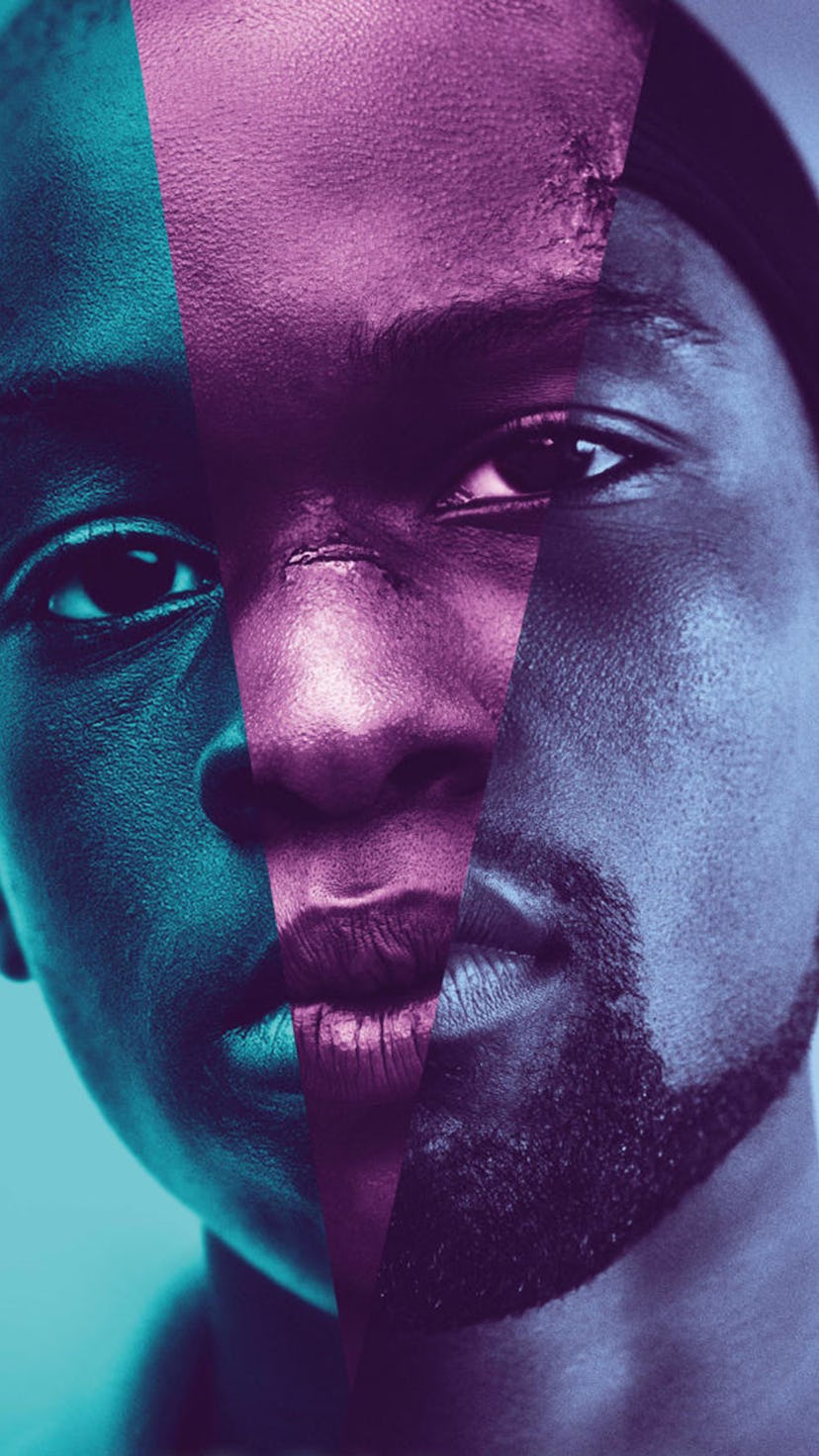 The three stages of Chiron from Moonlight: as a child, as a teenager and as an adult